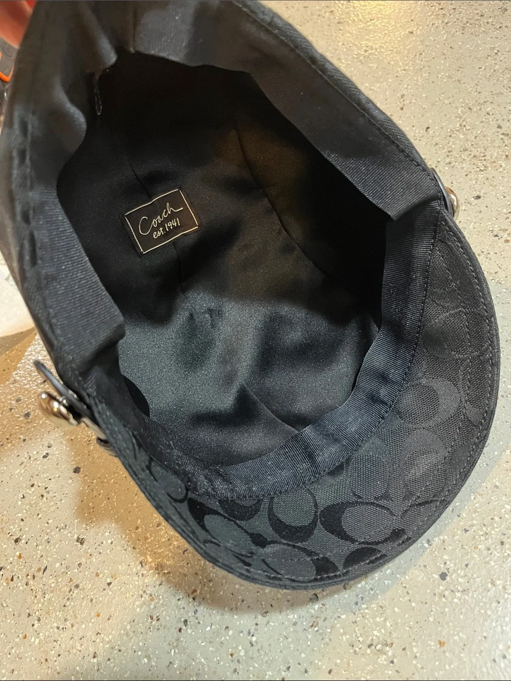 COACH VINTAGE Y2K KAREE SIGNATURE JACQUARD NEWSBOY BAKER BOY CAP BLACK SIZE M/L